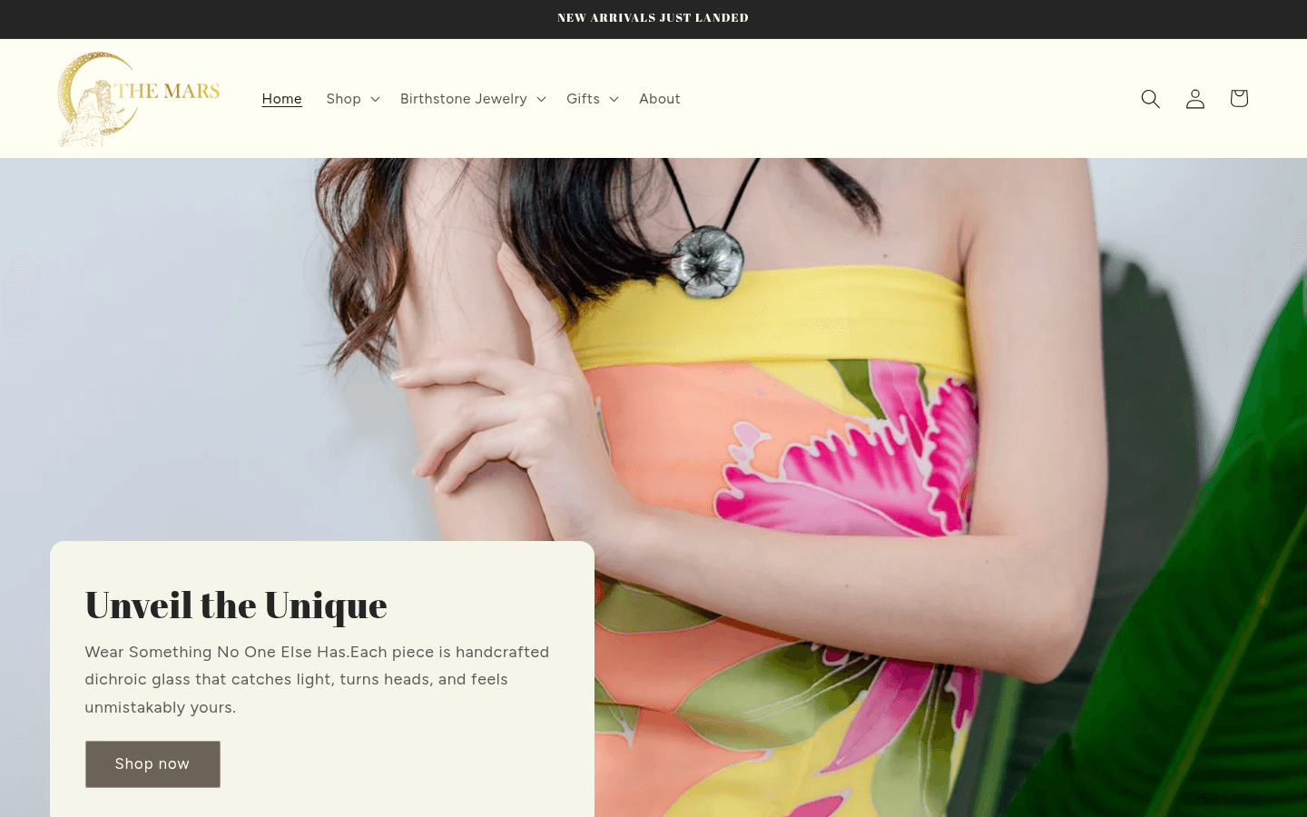 Screenshot of The Mars Glass website